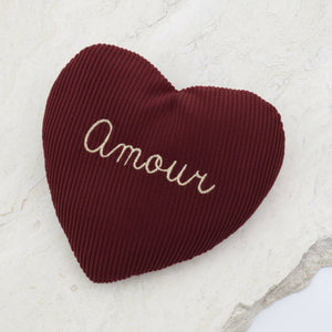 Beutel aus Cord in Herzform