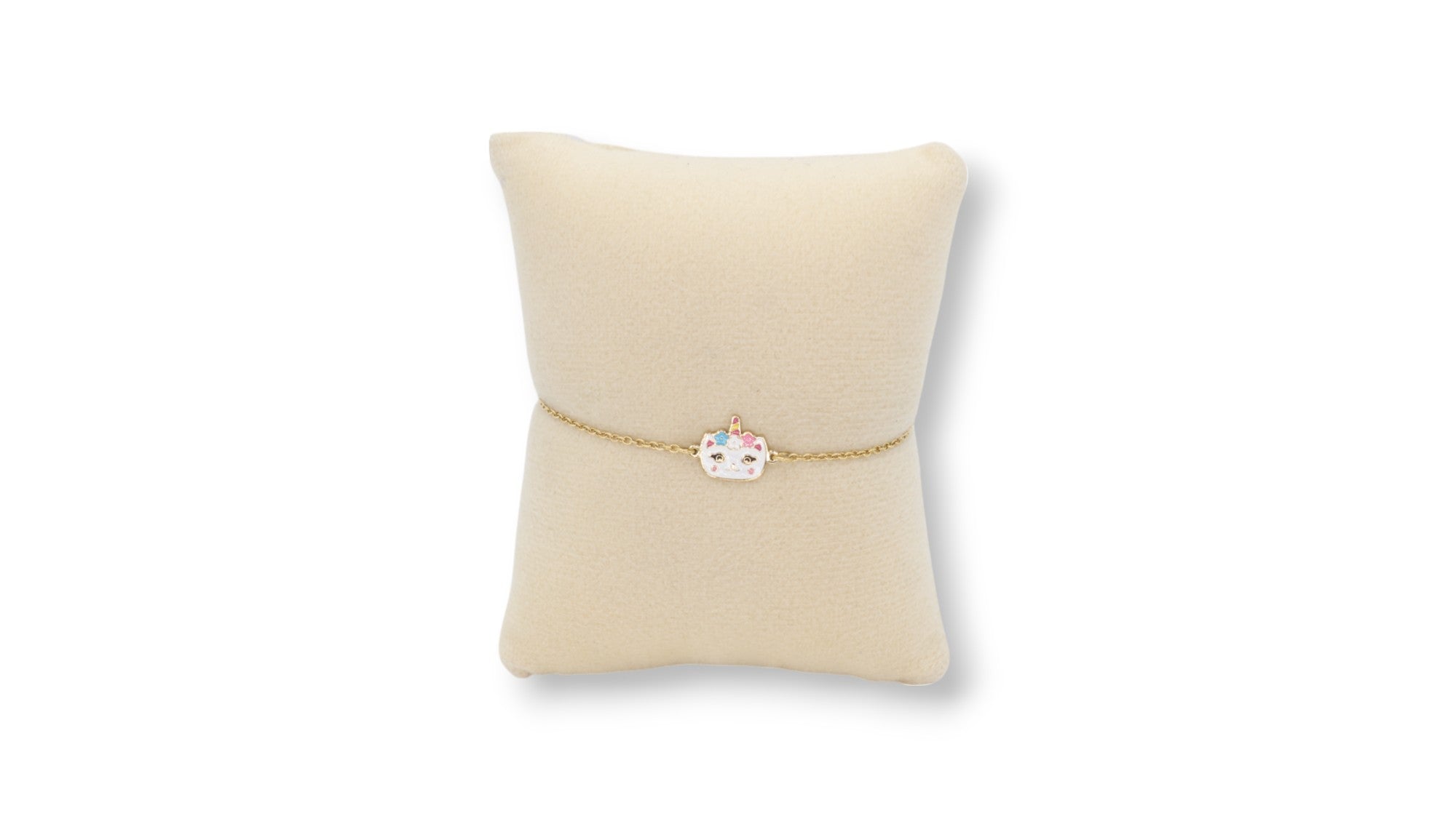 Kinderarmband Katze weiss