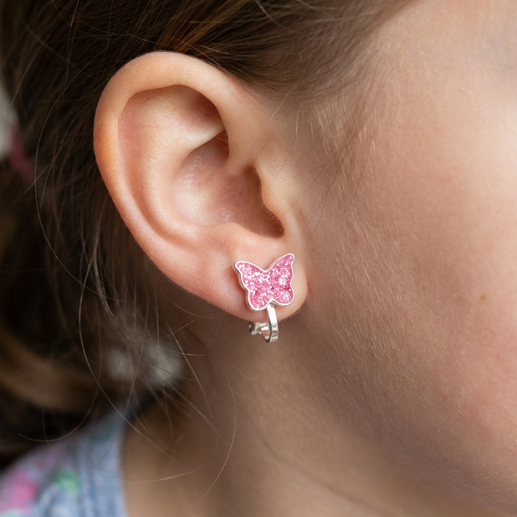 Schmetterling pink Ohrclip